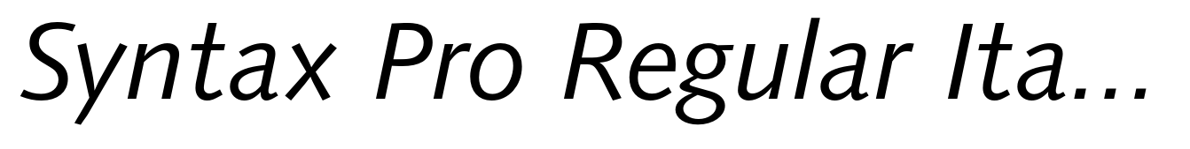 Syntax Pro Regular Italic